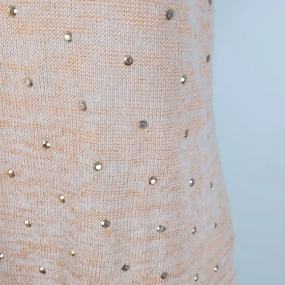 Crossroads Women's Top Size Large Orange Sleeveless Knit Round Hem Diamantes - Picture 5 of 14